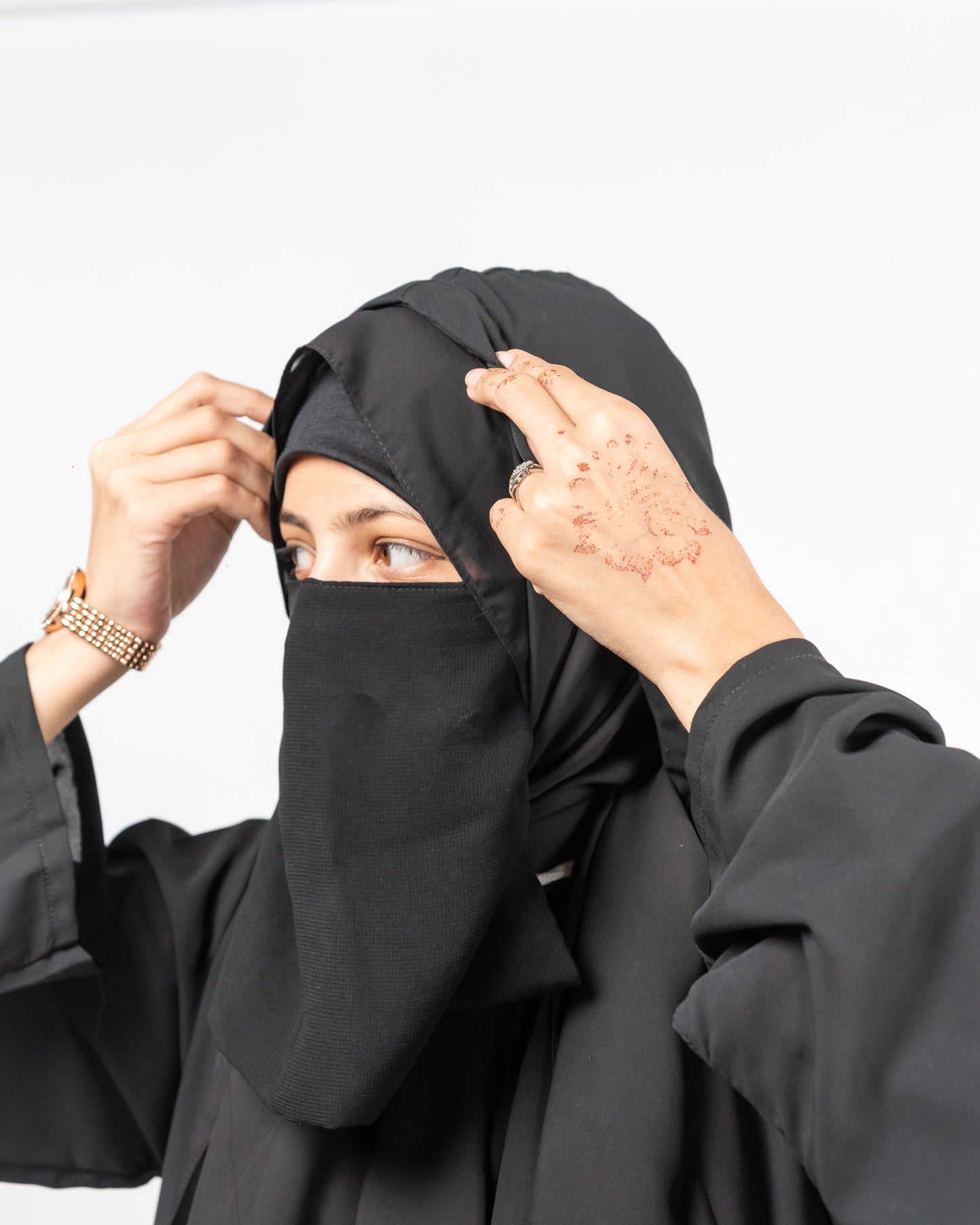 Simra || Black Hoodie Abaya || Double Georgette Fabric