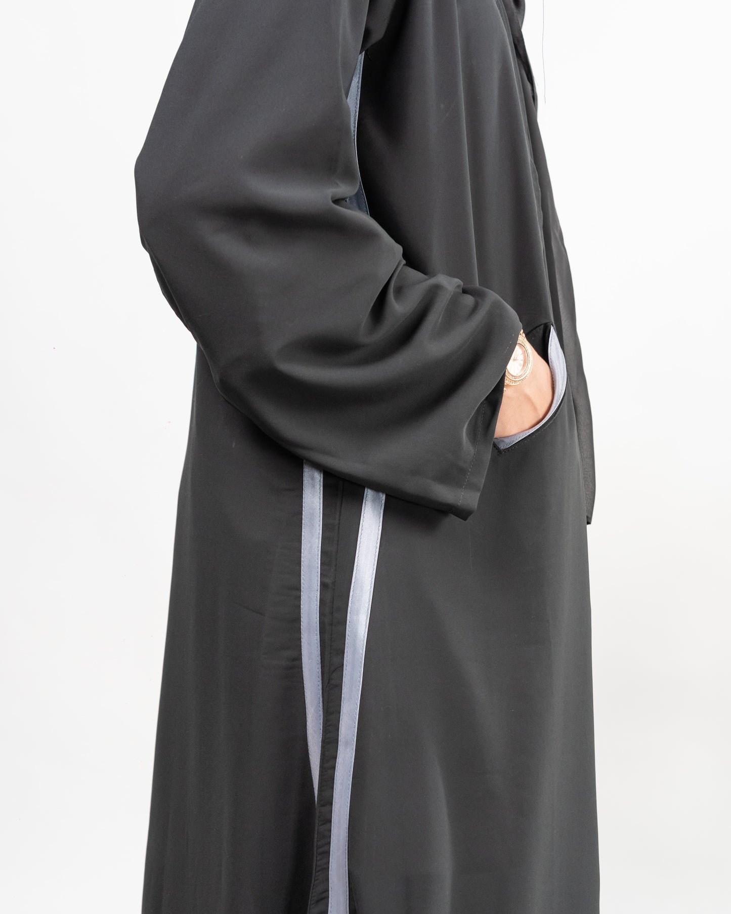 Simra || Black Hoodie Abaya || Double Georgette Fabric