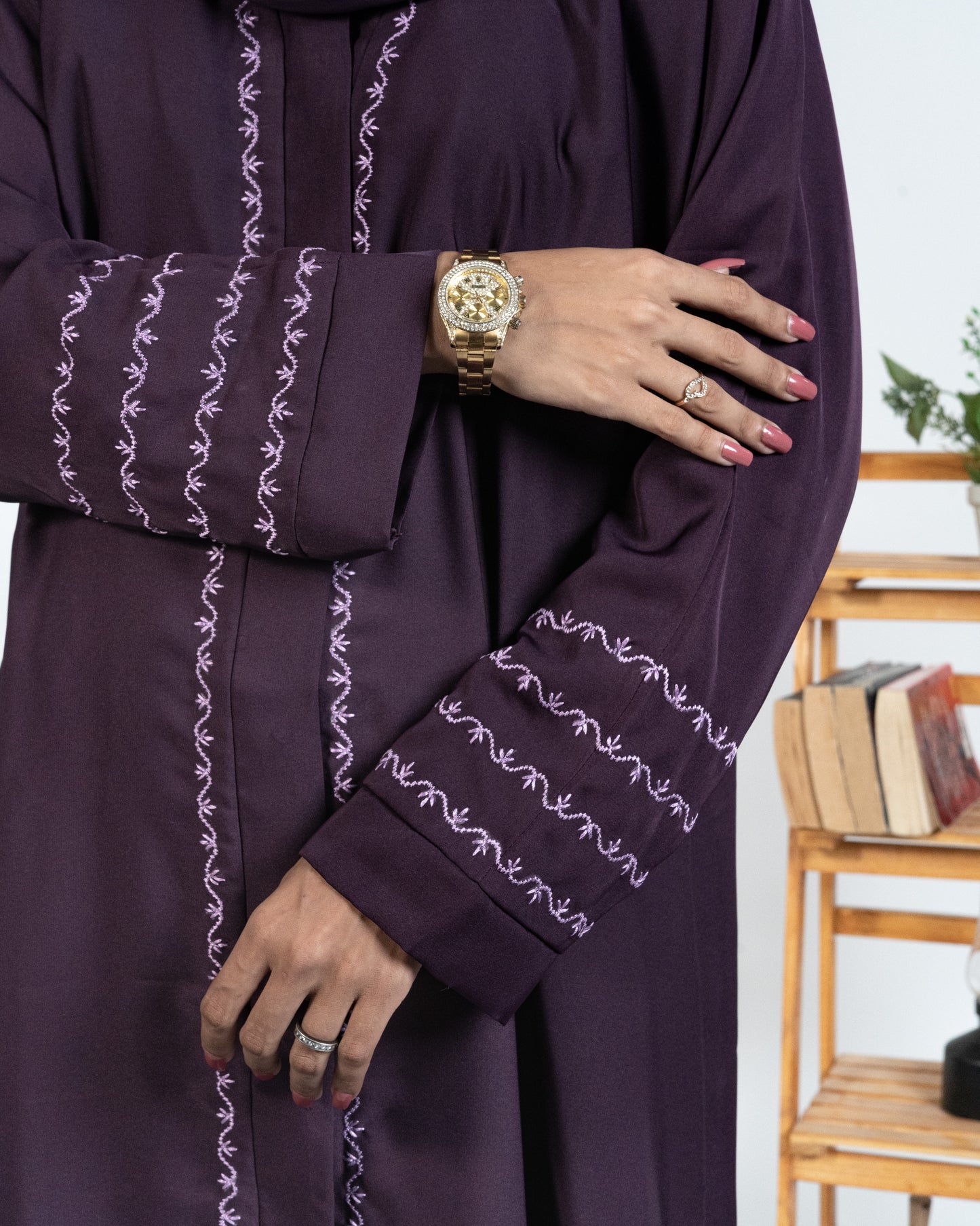 Faiza || Royal Purple Abaya || Nida Fabric