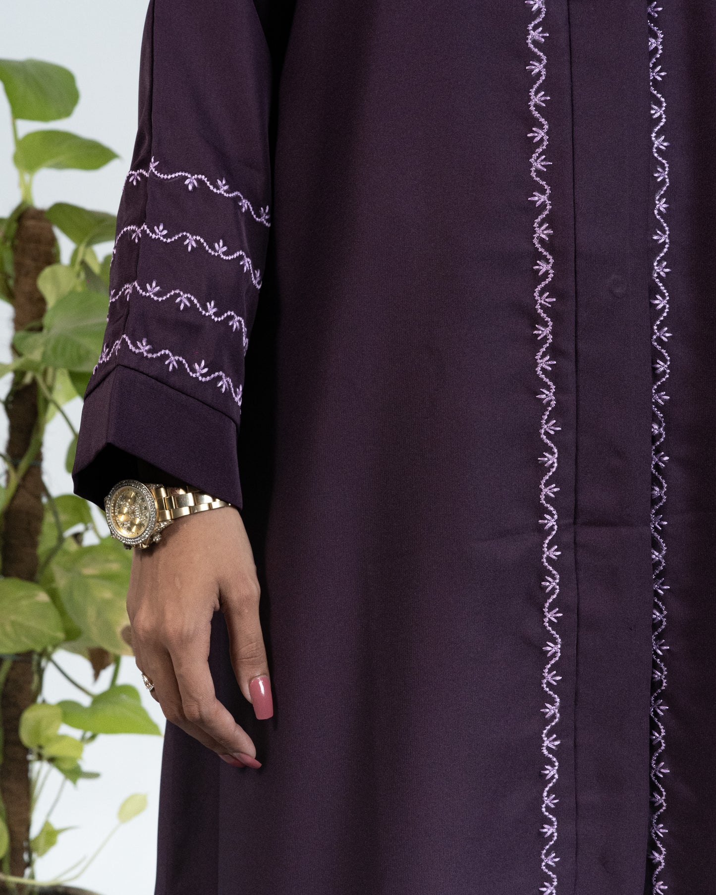 Faiza || Royal Purple Abaya || Nida Fabric