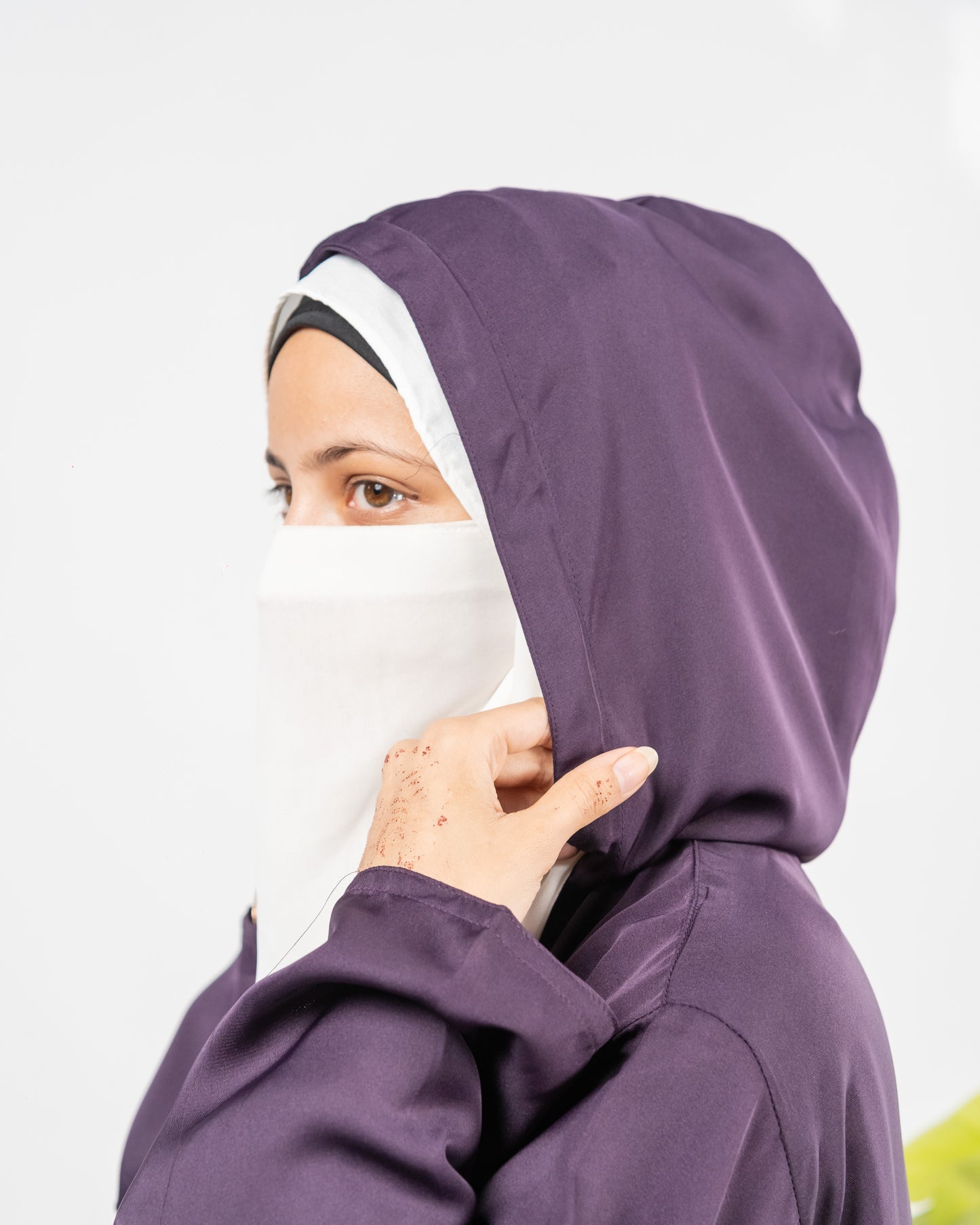 Zoha || Purple Hoodie Abaya || Double Georgette Fabric