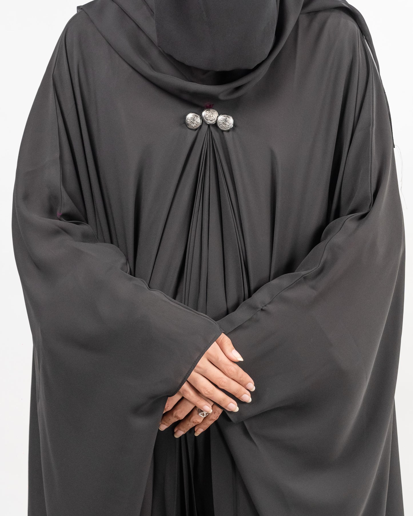 Areeba || Mid-Night Black Abaya || Manjan Fabric