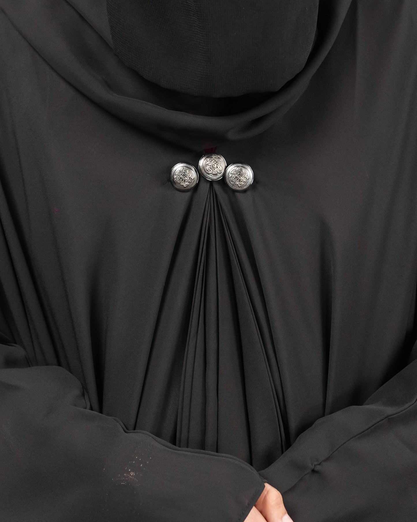 Areeba || Mid-Night Black Abaya || Manjan Fabric