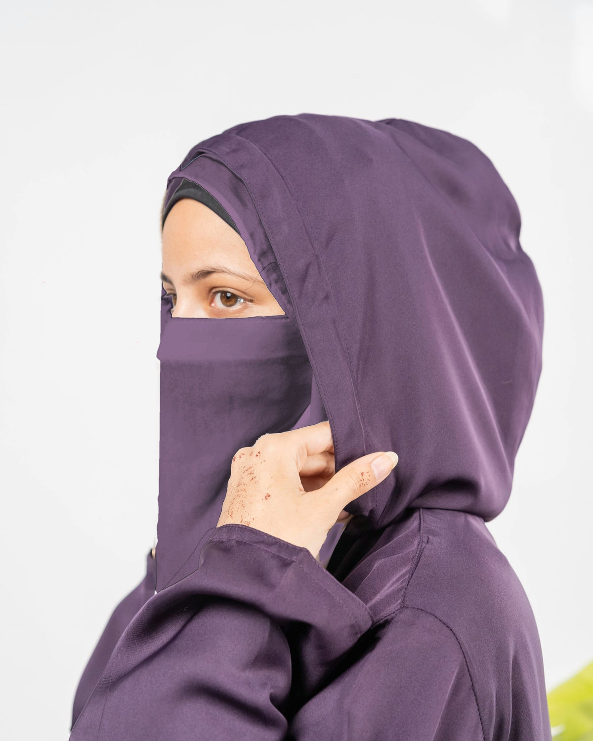 Zoha || Purple Hoodie Abaya || Double Georgette Fabric