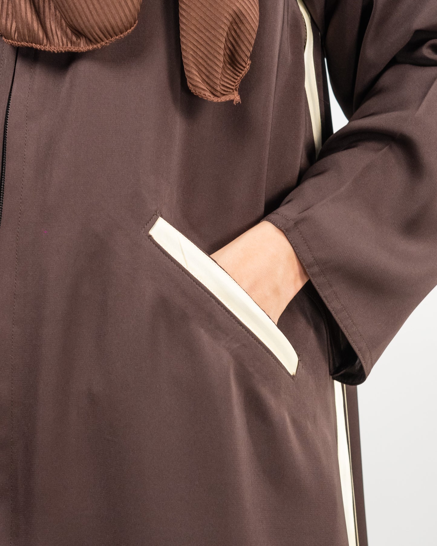 Bisma || Brown Hoodie Abaya || Double Georgette Fabric