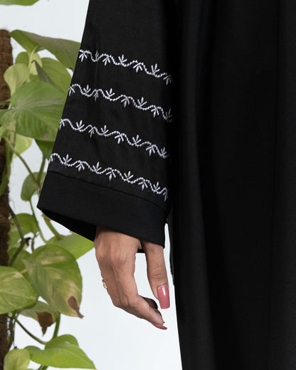 Sana || Midnight Black Abaya || Nida Fabric