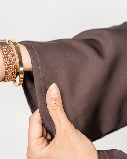 Bisma || Brown Hoodie Abaya || Double Georgette Fabric
