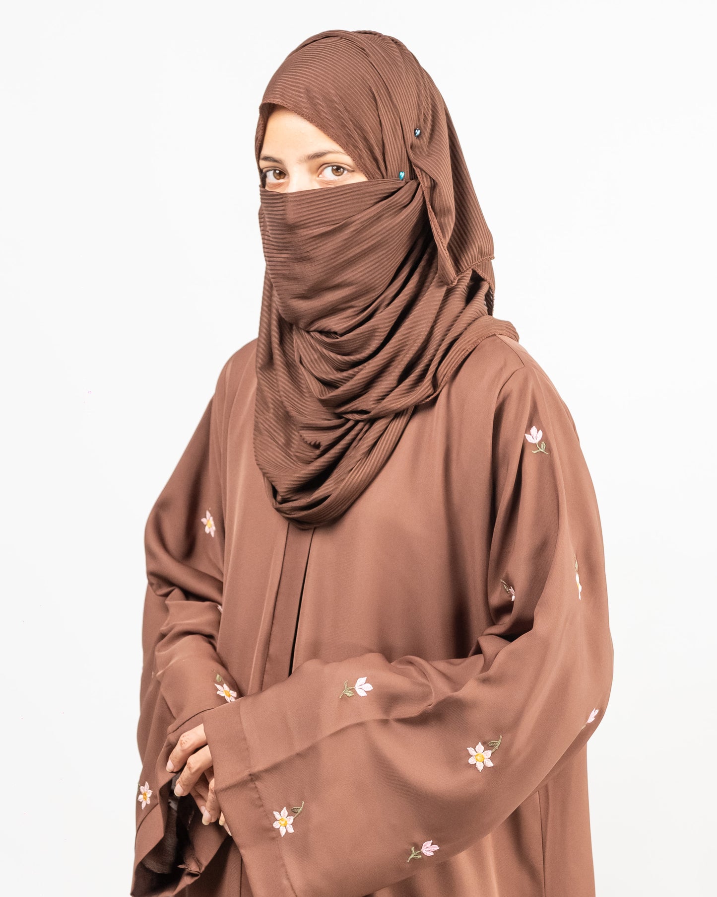 Wania || Mocha Brown Abaya || Nida Fabric