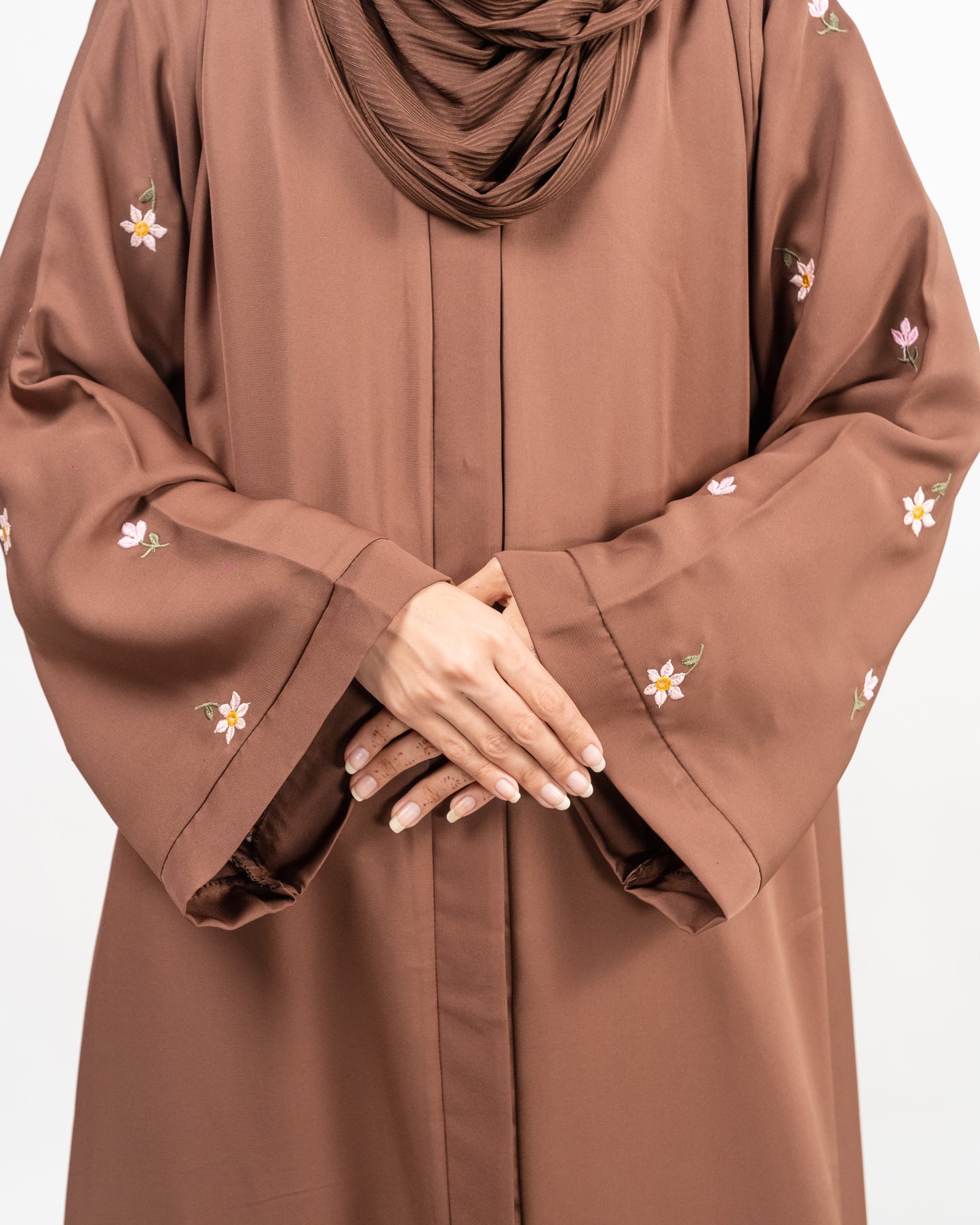 Wania || Mocha Brown Abaya || Nida Fabric