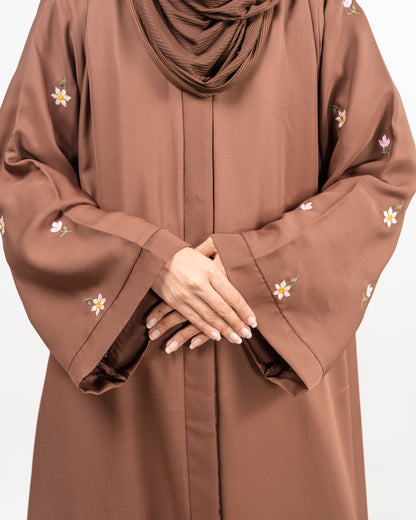 Wania || Mocha Brown Abaya || Nida Fabric