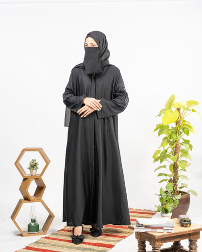 Paras || Beaded-Crafted Abaya || Nida fabric