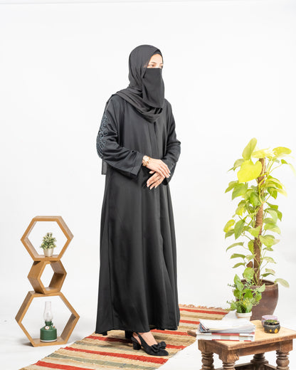 Paras || Beaded-Crafted Abaya || Nida fabric