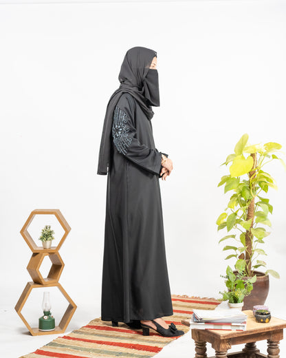 Paras || Beaded-Crafted Abaya || Nida fabric