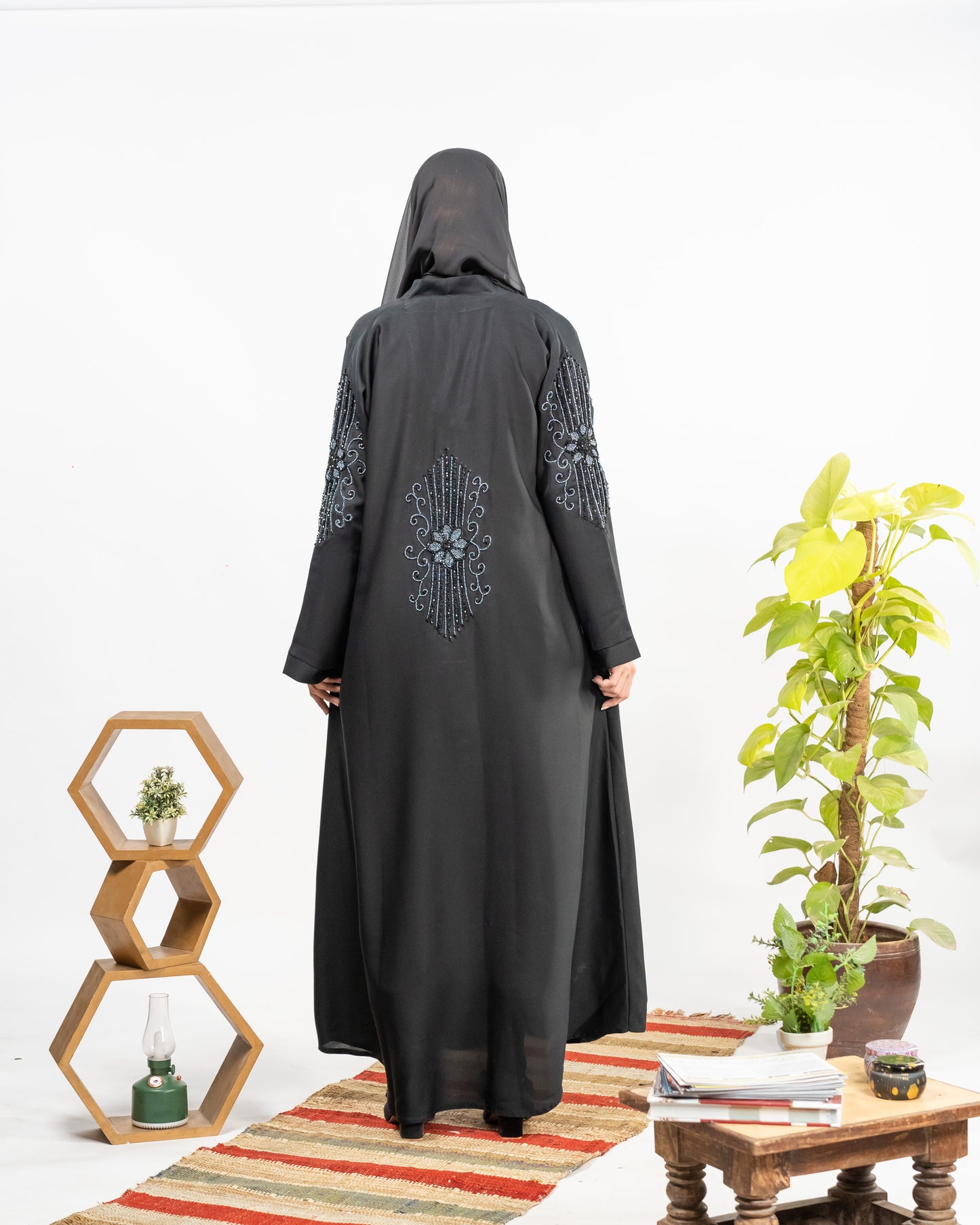 Paras || Beaded-Crafted Abaya || Nida fabric