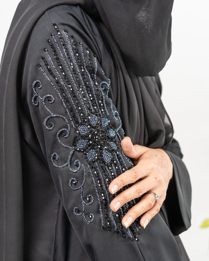Paras || Beaded-Crafted Abaya || Nida fabric