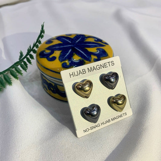 Metal Magnet Pins || Heart || Set of 2