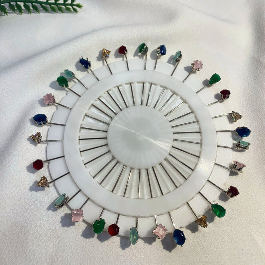 Multi Stone Small Pins || Pack of 6