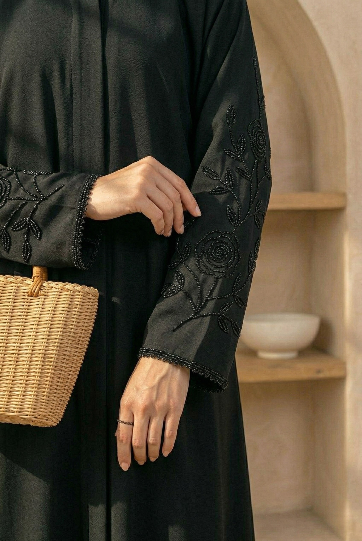 Romaisa || Mid-Night Black Abaya || Turkish Nida Fabric