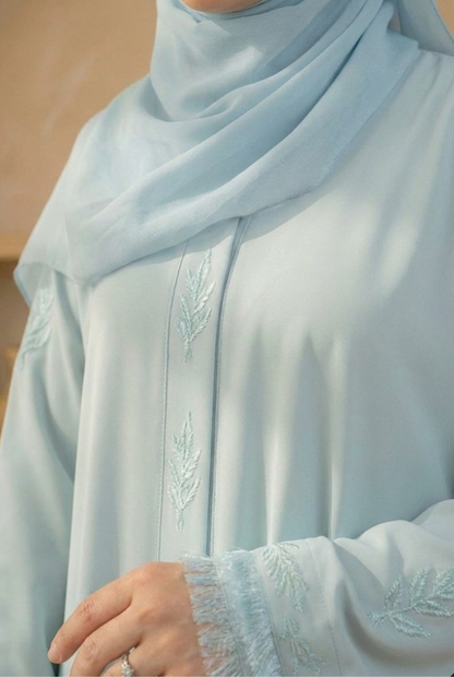 Samya || Ice Blue Abaya || Lustrous Nida Fabric